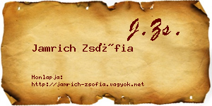 Jamrich Zsófia névjegykártya